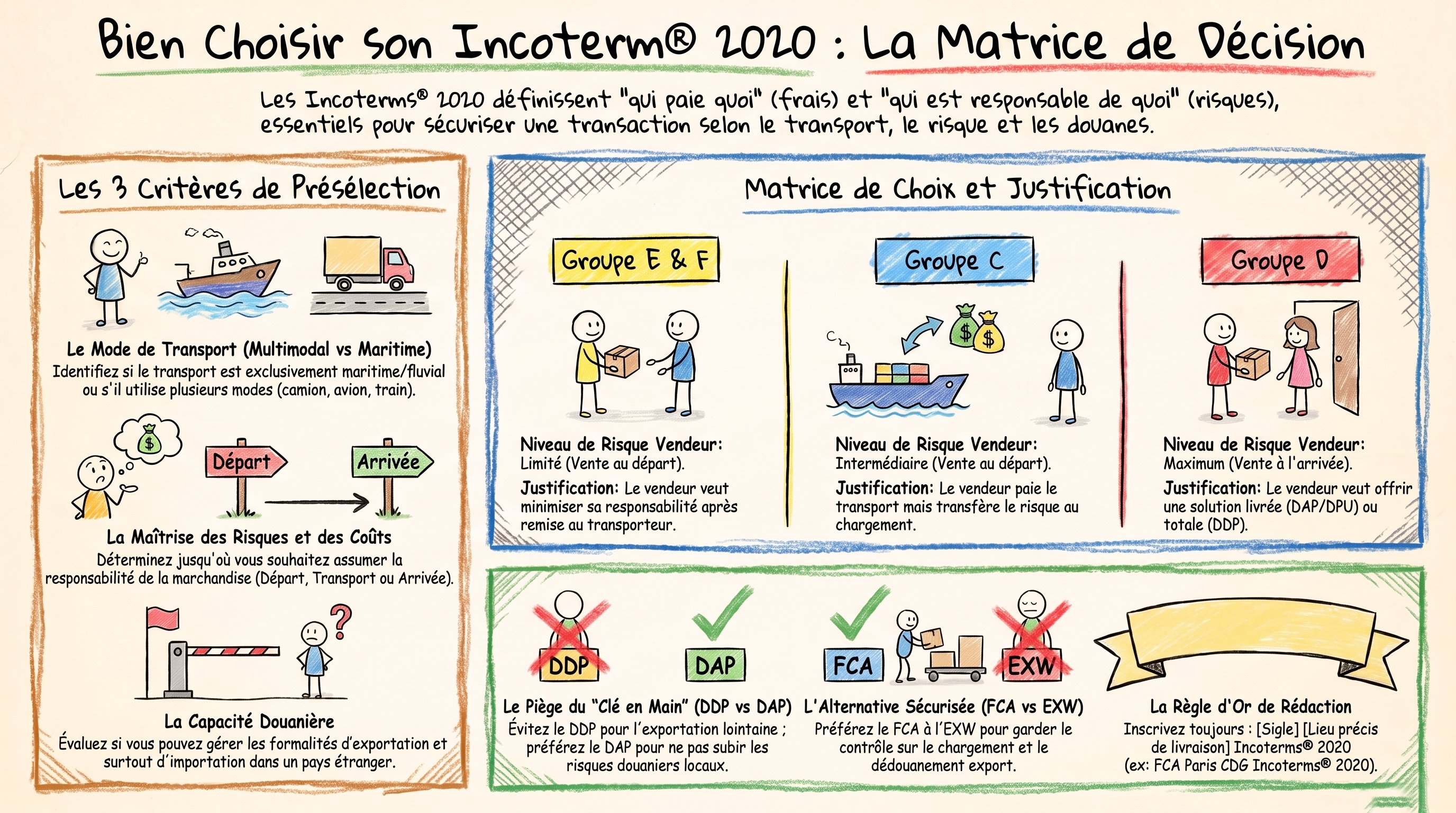 Matrice de décision pour bien choisir son  Incoterm® 